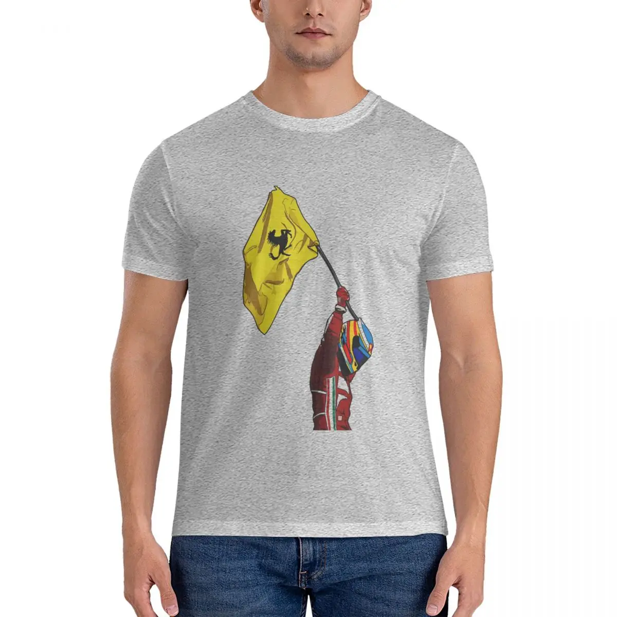 Футболка с коротким рукавом и круглым вырезом из хлопка