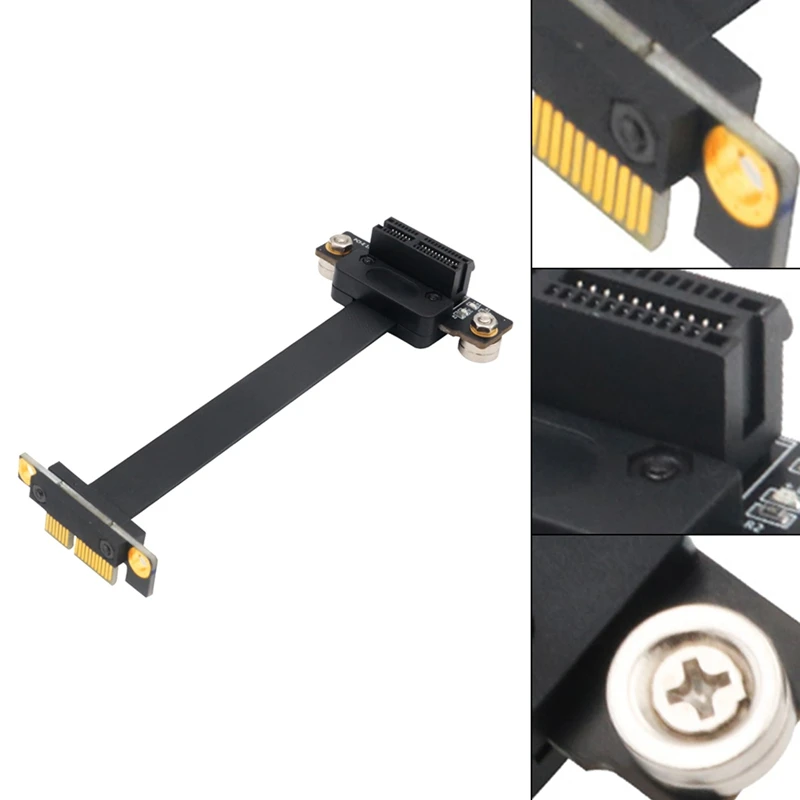 

PCI-E 36PIN 1X Extension Cable With 12V/3.3V Power LED And Magnetic Foot Pad Dual Vertical 90 Degree Direction