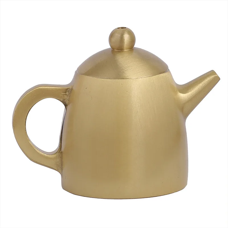 Маленький ручной мини-чайник из чистой латуни металла меди ручная работа офисный