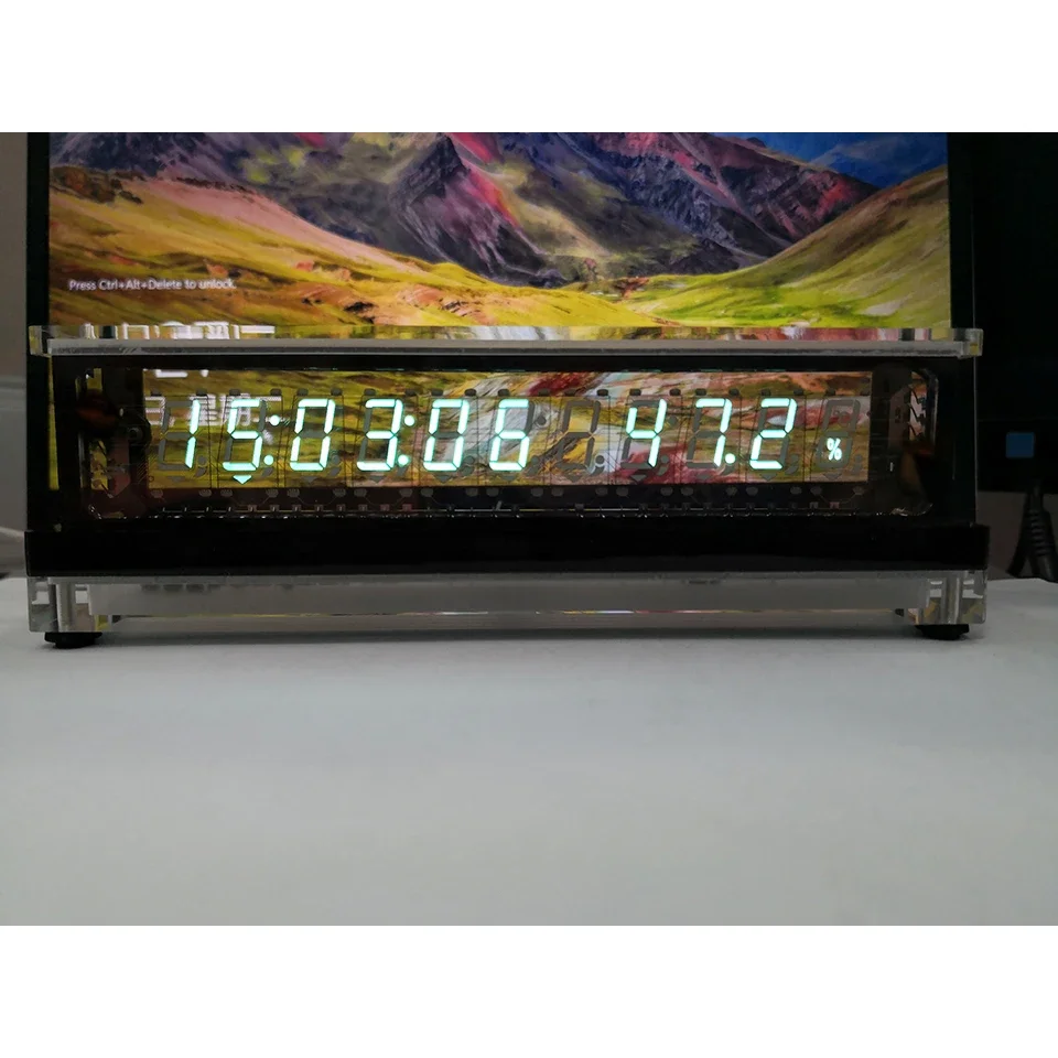 

Часы Narcher VFD, цифровые светодиодные домашние светильники, экран, настольный дисплей, измерение температуры и влажности