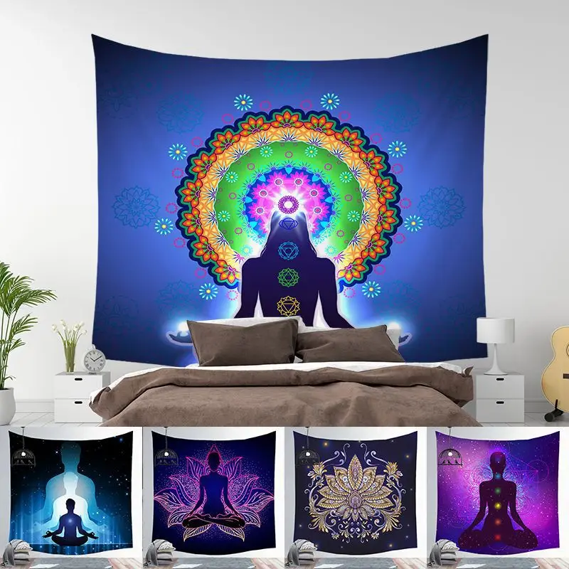 

Trendy Mandala Tarot Card Tapestry Wheel of The Zodiac Astrology Chart The Major Arcana Tarot Sun Moon Wall Hanging Home Decor