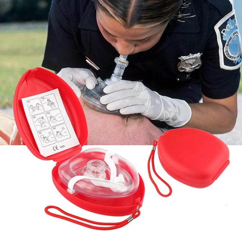 

Transparent CPR Mask for First Aid Training Medical Kit Emergency CPR Artificial Respiration Mask for Hospital Nurses Training