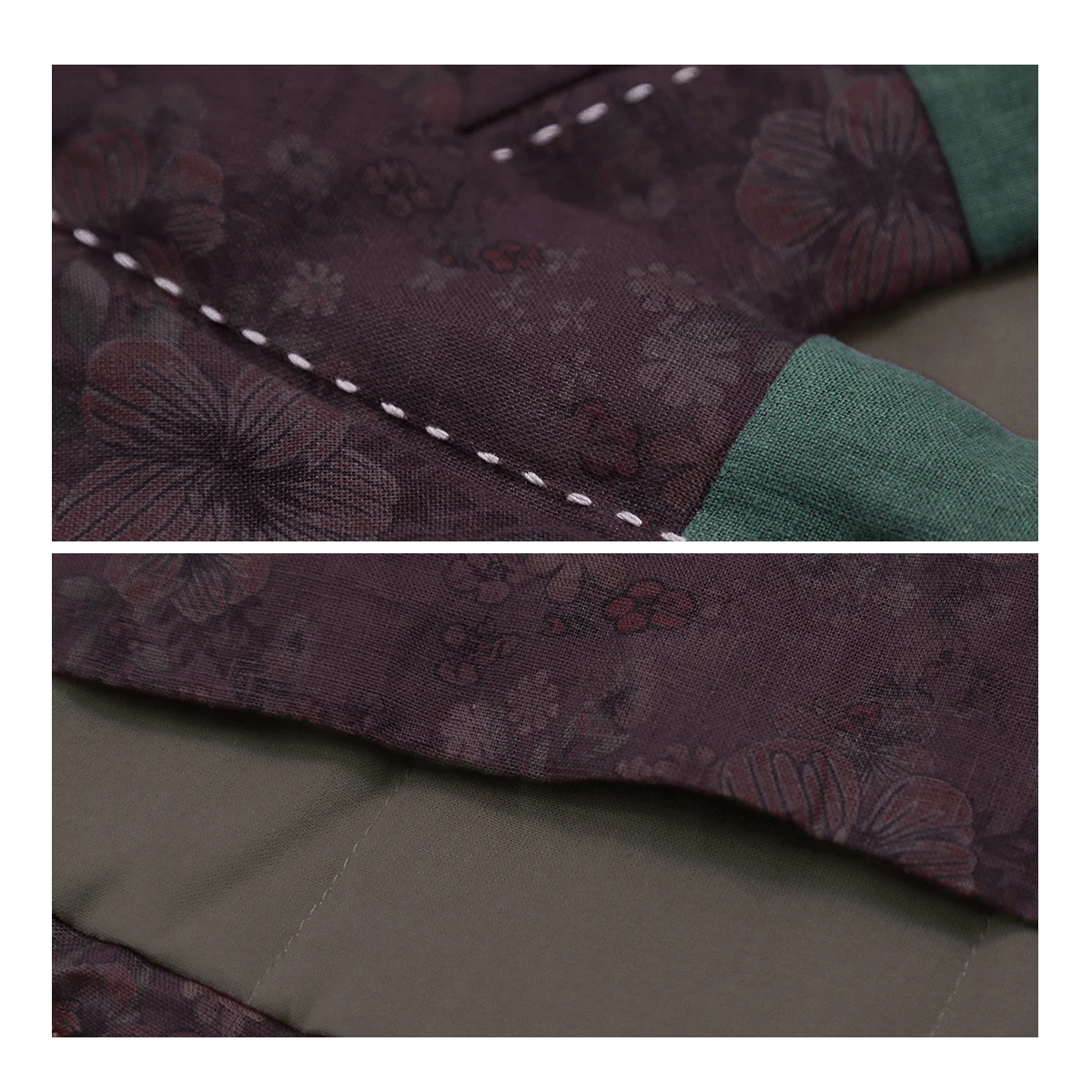 LZJN Короткая хлопковая куртка в китайском стиле льняная с дзен-принтом Hanfu дизайн