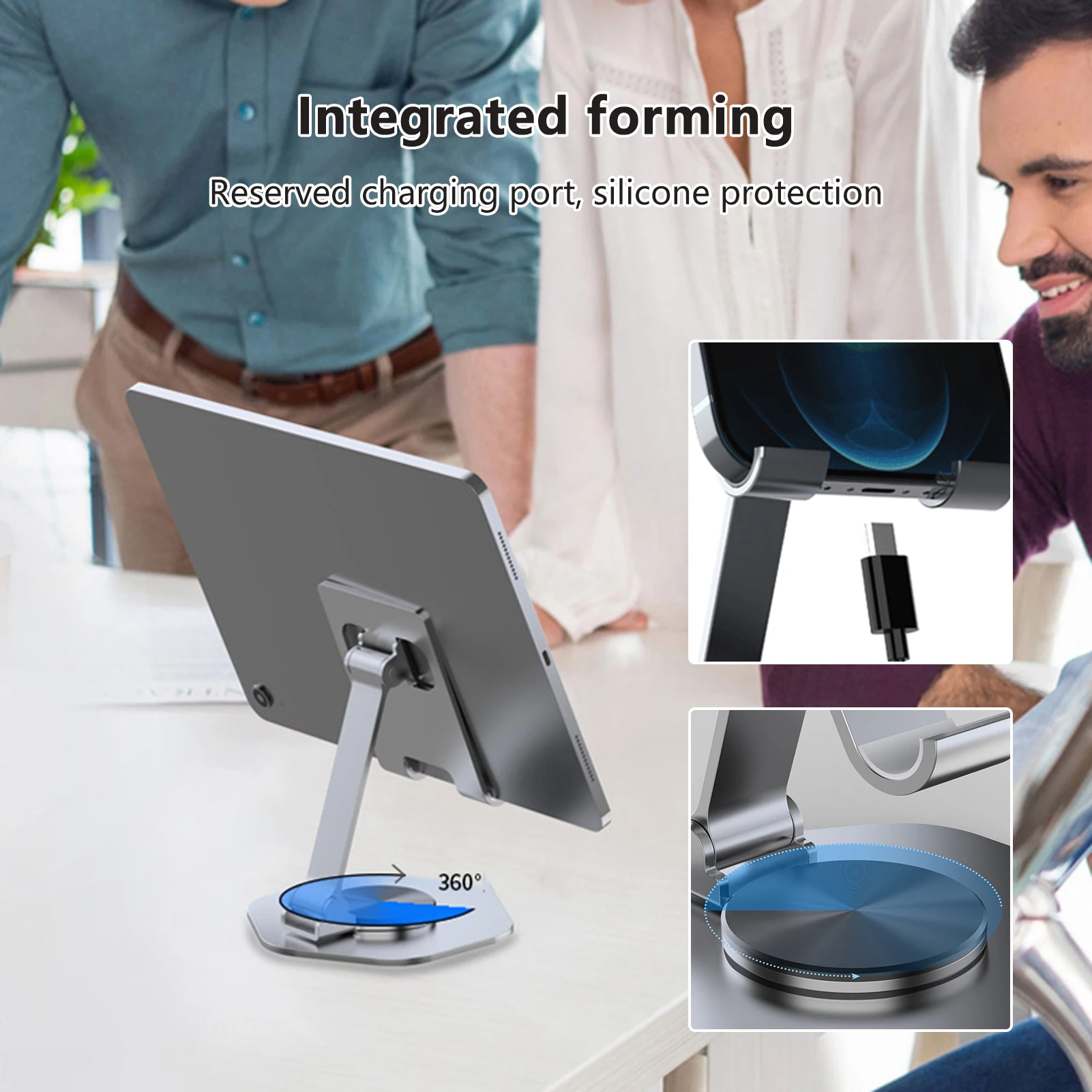 

Вращающаяся на 360 ° металлическая подставка-держатель для iPhone, iPad, Xiaomi, регулируемая настольная подставка для планшета, держатель для мобильного телефона