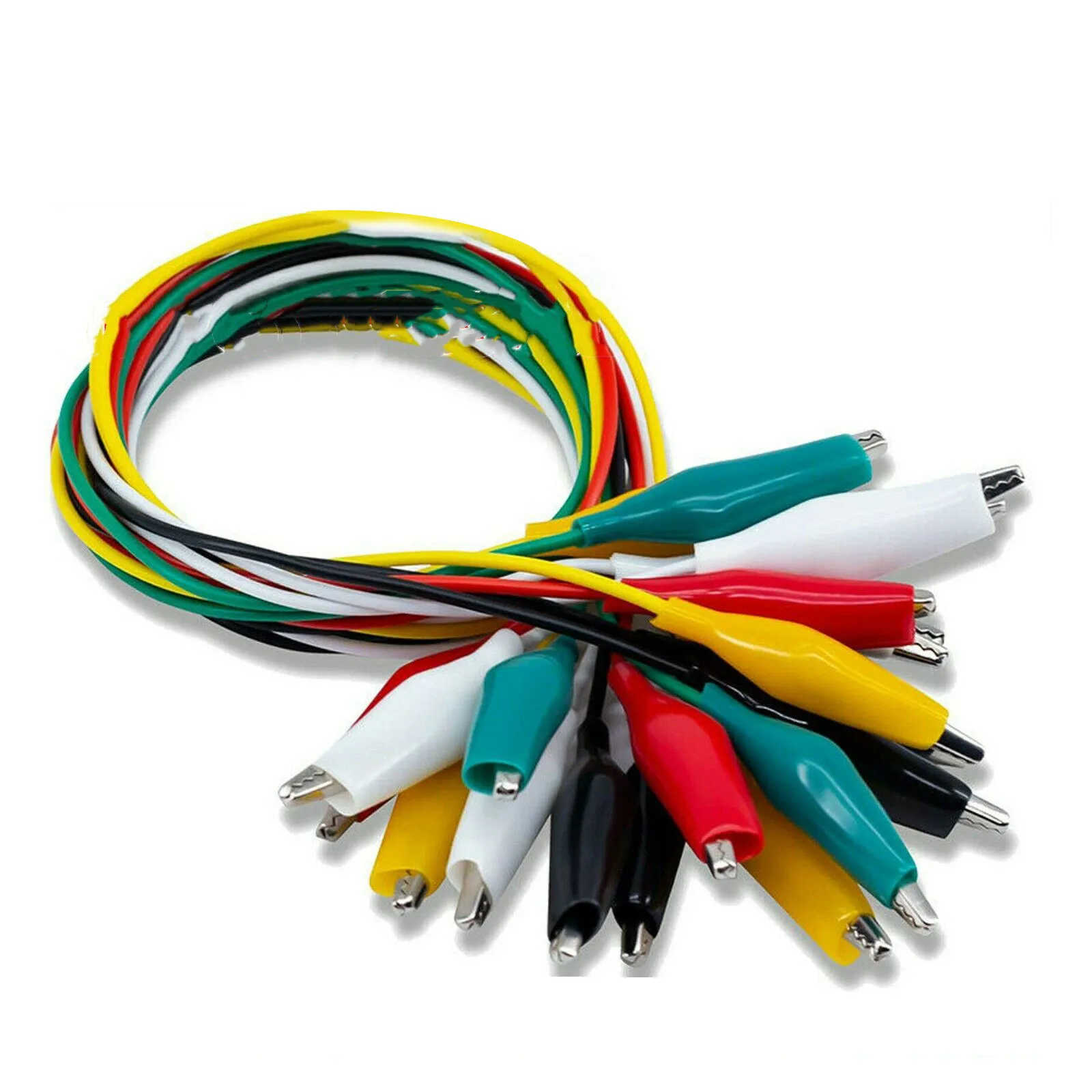 

10 Pcs Electrical Alligator Clips With Wires Test Leads Sets And Stamping Jumper Wires For Circuit Connection/Experiment
