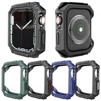 carbon fiber pc hollow bumper for apple watch series 7 6 se 5 4 case protective frame 41mm 45mm 40mm 44mm hard cover