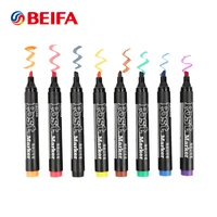 beifa 8pcs graffiti marker pens colorful waterproof marker pen chisel tip 1 6mm for art painting permanent writing supplies
