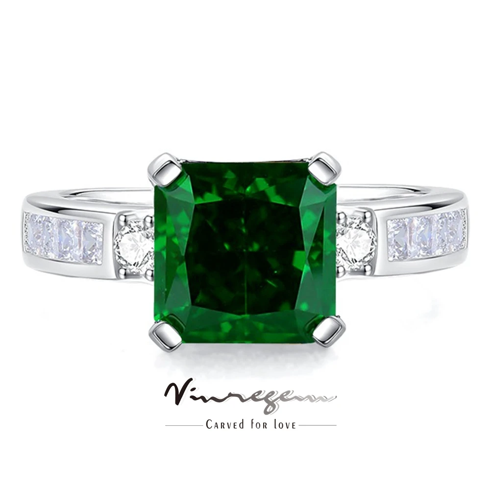 Vinregem 8*8 мм изумрудный высокоуглеродистый бриллиант драгоценный камень 100%