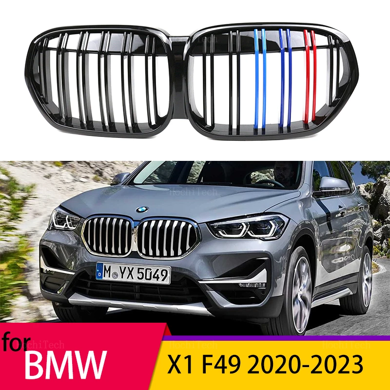 

A Pair Car Grille Grill Front Kidney Glossy 2 Line Double Slat For BMW X1 F49 2020-2023 Accessories Performance Car Accessories