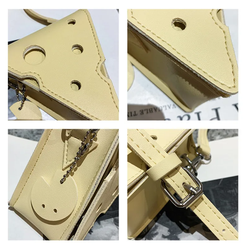 Stylish Purses Novelty Cheese Pattern Crossbody Bag Women Creatively Holes Design Shoulder Bag 2023 Trend Personality Handbags