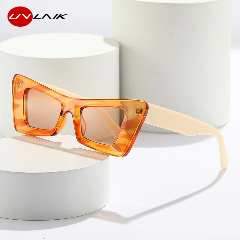 

Cat Eye Sunglasses For Women Rimless Sun Glasses Personality Ocean Slices Sunglass Male Trend Simple Fashion