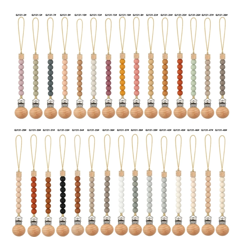 

Silicone Beads Pacifier Clip Chain Holder Soother Chains Baby Teething Toy