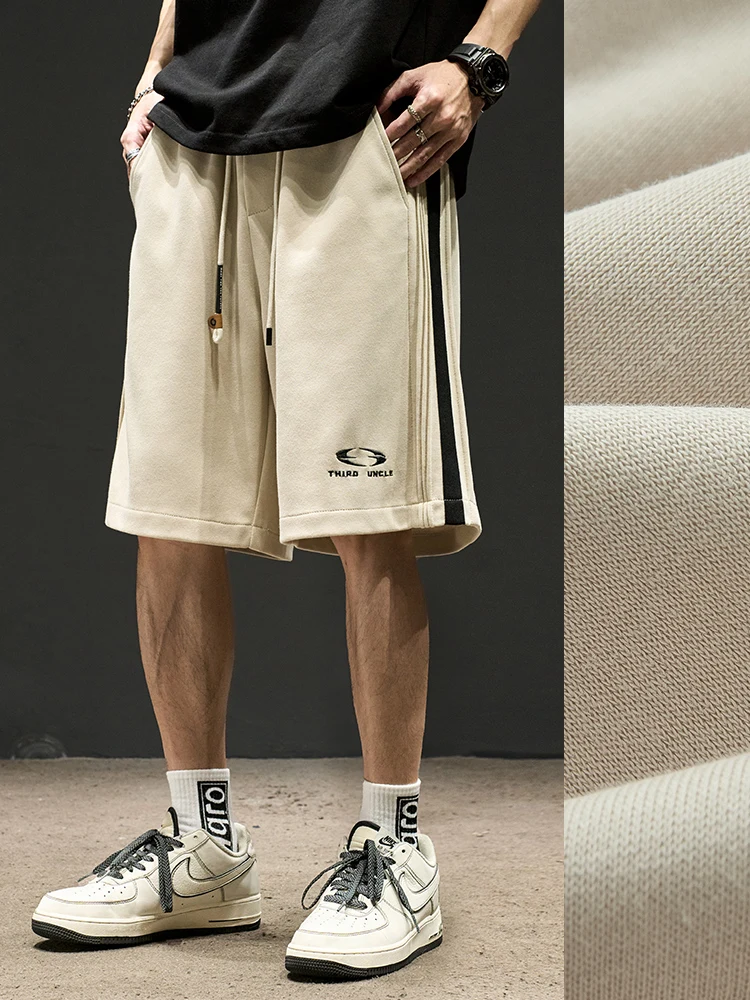 Американские шорты с пятью точками мужские летние черные тяжелые спортивные