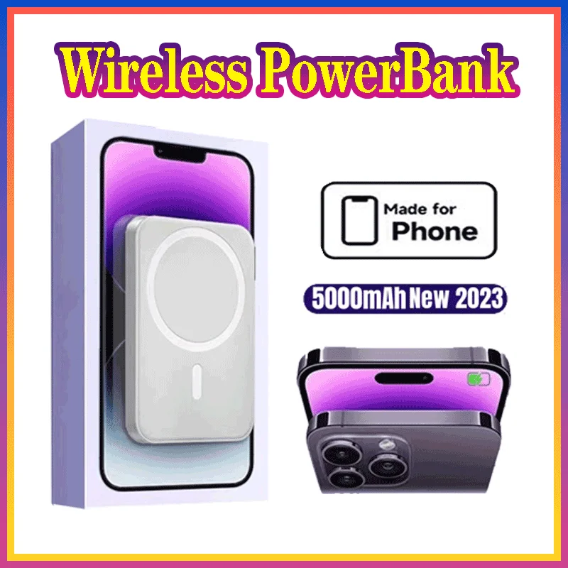 

Magnetic Wireless Power Bank Portable 5000mAh Original 1:1 Powerbank For iPhone 12 13 14 Pro Max External Auxiliary Battery Pack