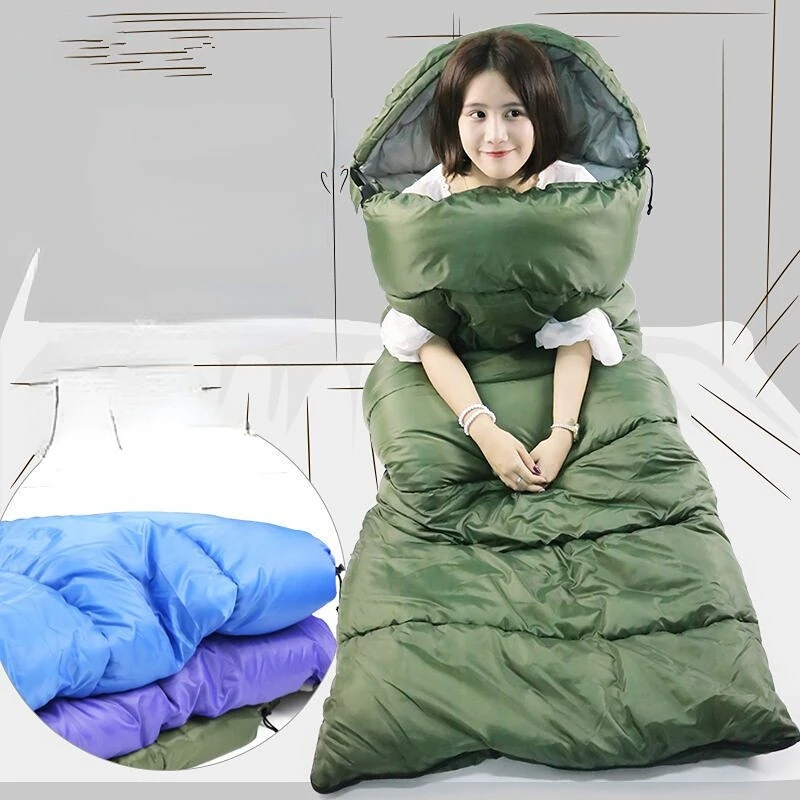 

Camping Sleeping Bag Liner Thicken Warm Travel Sleeping Pouch Outdoor Waterproof Anti-dirty Cotton Sleep Bags Indoor Lunch Break