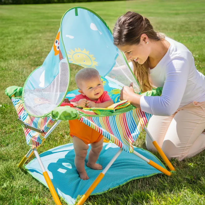 

Jumping Feature Children Baby Infant Chairs for Outdoor, Removable Canopy Shades Baby From The Sun Machine Washable Chairs