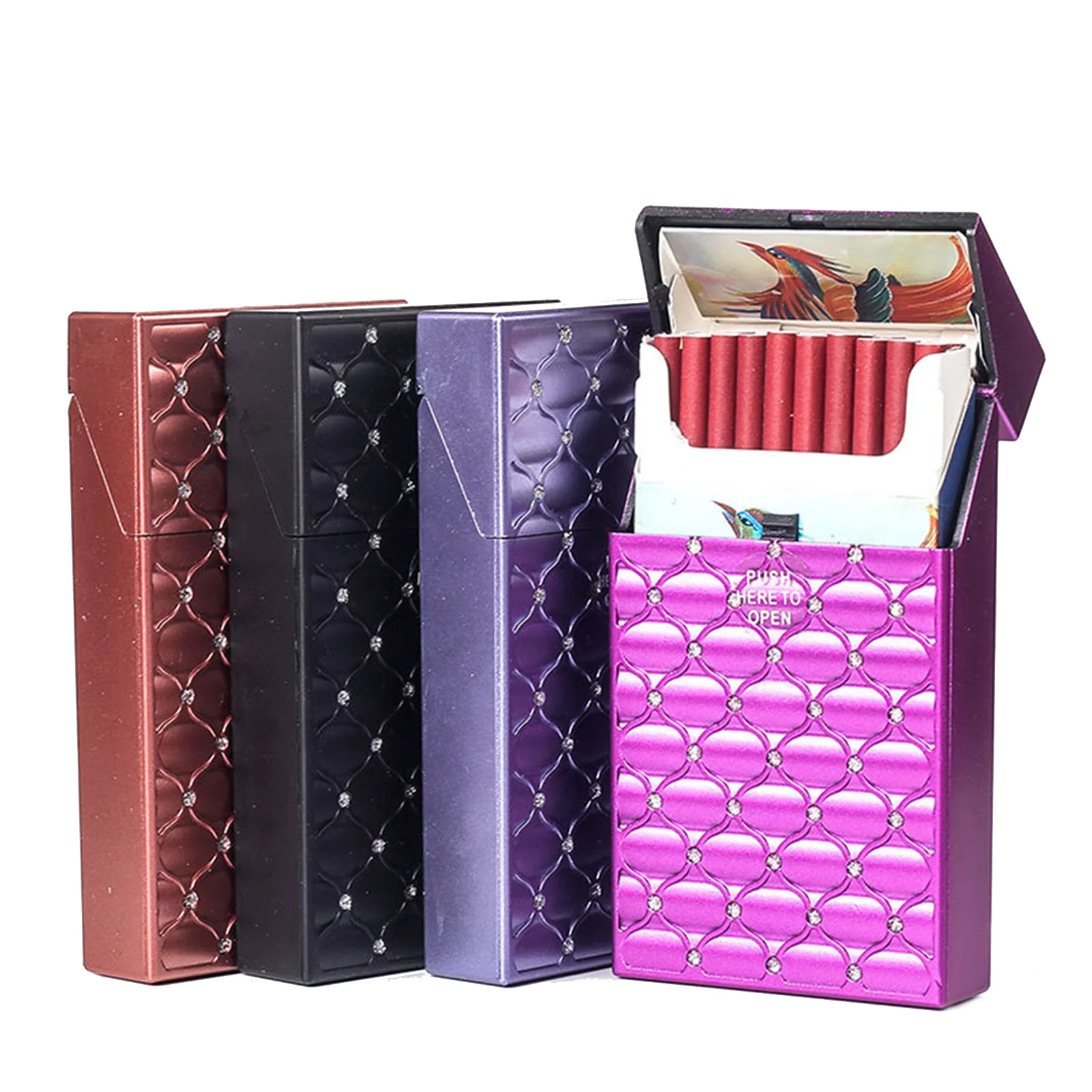 Футляр для сигарет, портативный толстый кристаллический бриллиантовый чехол для сигарет, подарок на день рождения для папы