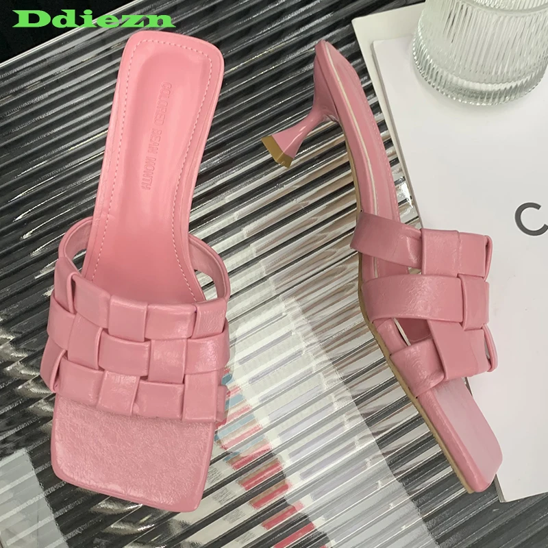 

Туфли-лодочки женские на высоком каблуке, элегантные шлепанцы, сланцы, модная летняя обувь, 2023