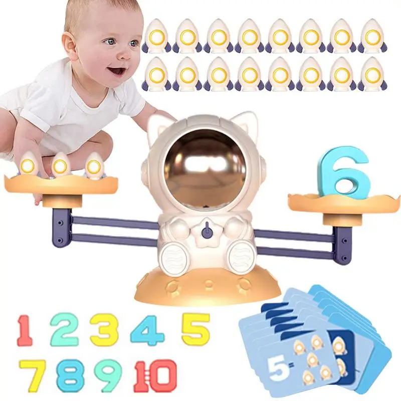 

Kids Balance Counting Toy Space Cat Shape Math Educational Plaything With Stereo Numbers Cards Number Counting Toys Christmas