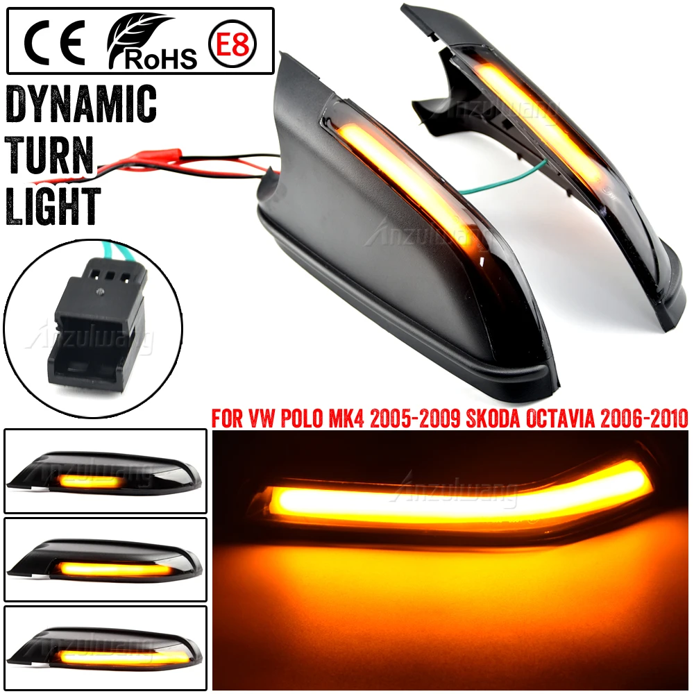 

Flashing Lamp LED Dynamic Turn Signal Light Mirror Blinker Indicator For VW Polo MK4 FL 2005-2009 for Skoda Octavia 2006-2010