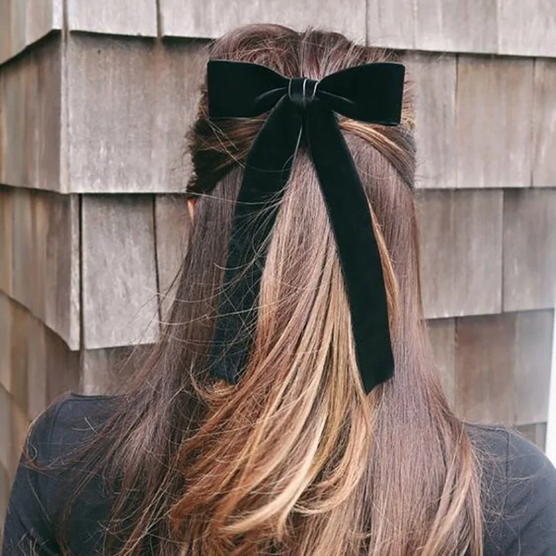

Модная заколка для волос с большим бантом, заколка для волос для женщин и девочек, трендовая заколка для волос, повседневная заколка для волос, милый бант из ленты, бархатный головной убор
