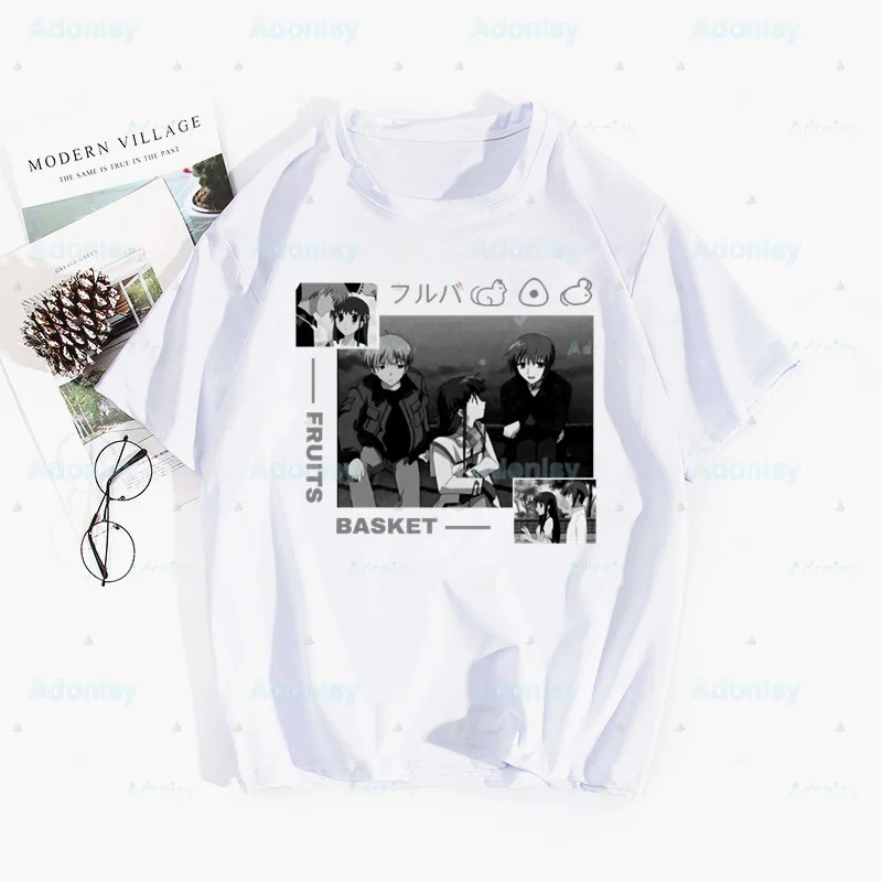 

Женские рубашки с героями мультфильмов, винтажная Женская одежда с рисунком фруктов, корзины, манги, повседневные женские блузы в стиле Хар...