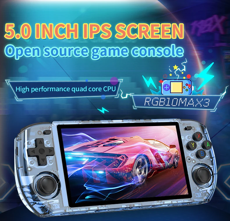Новая игровая консоль RGB10max3 с ручками портативная ретро-консоль открытым
