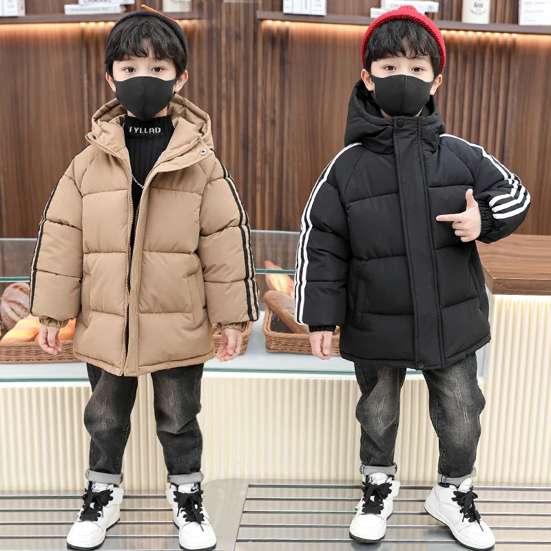 

Winter Children's Cotton Coat Boys' Long Down Cotton Outwear Parka 2-13Y