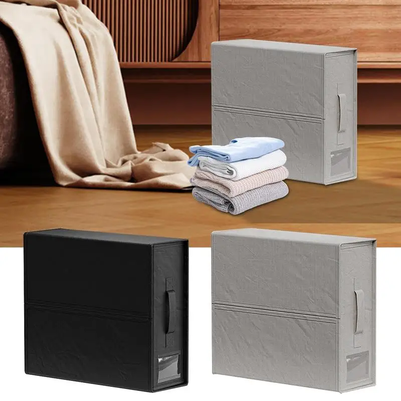 

Foldable Clothes Storage Boxes Under Bed Storage Space-Saving Organizer Storage Bag For Bed Sheet Clothes Sweaters Blankets