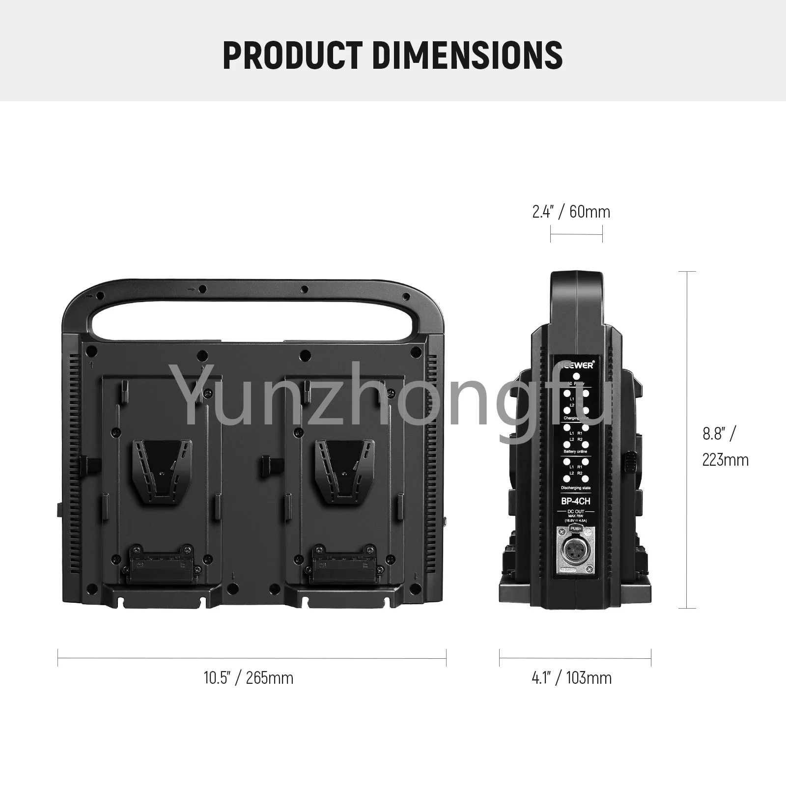 Система защиты цепей NEEWER BP-4CH 4-канальное зарядное устройство V-Mount V-Lock с выходом