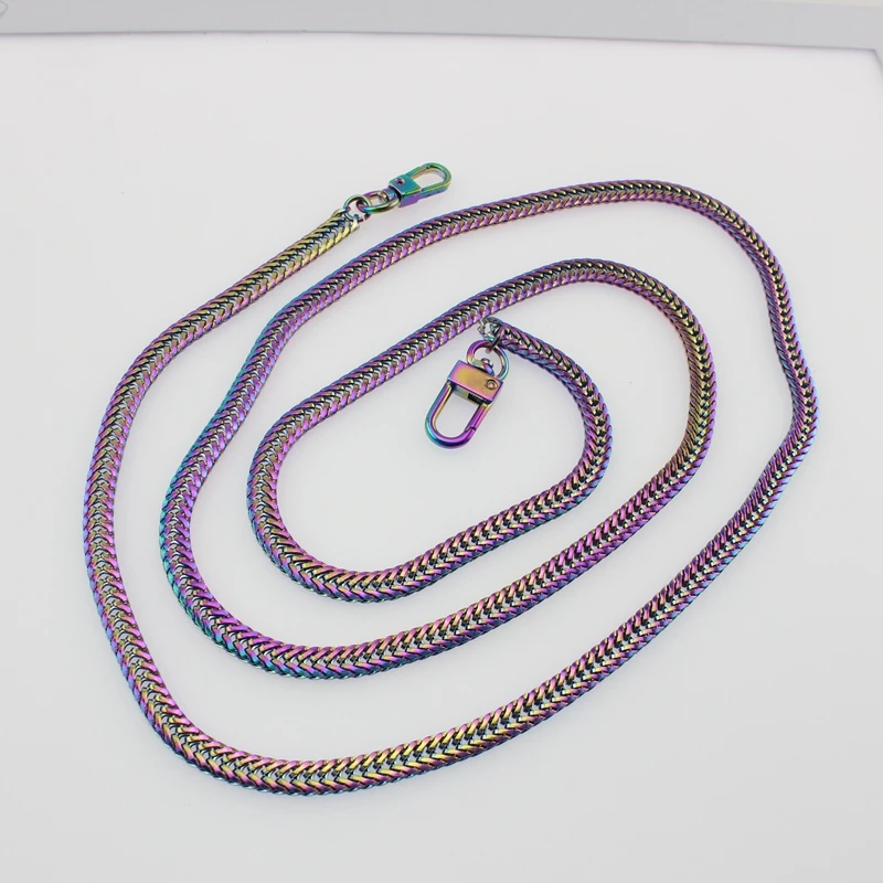 110-130cm Rainbow Width 7mm rainbow chain bags purses strap replacement metal chain DIy handle accessories