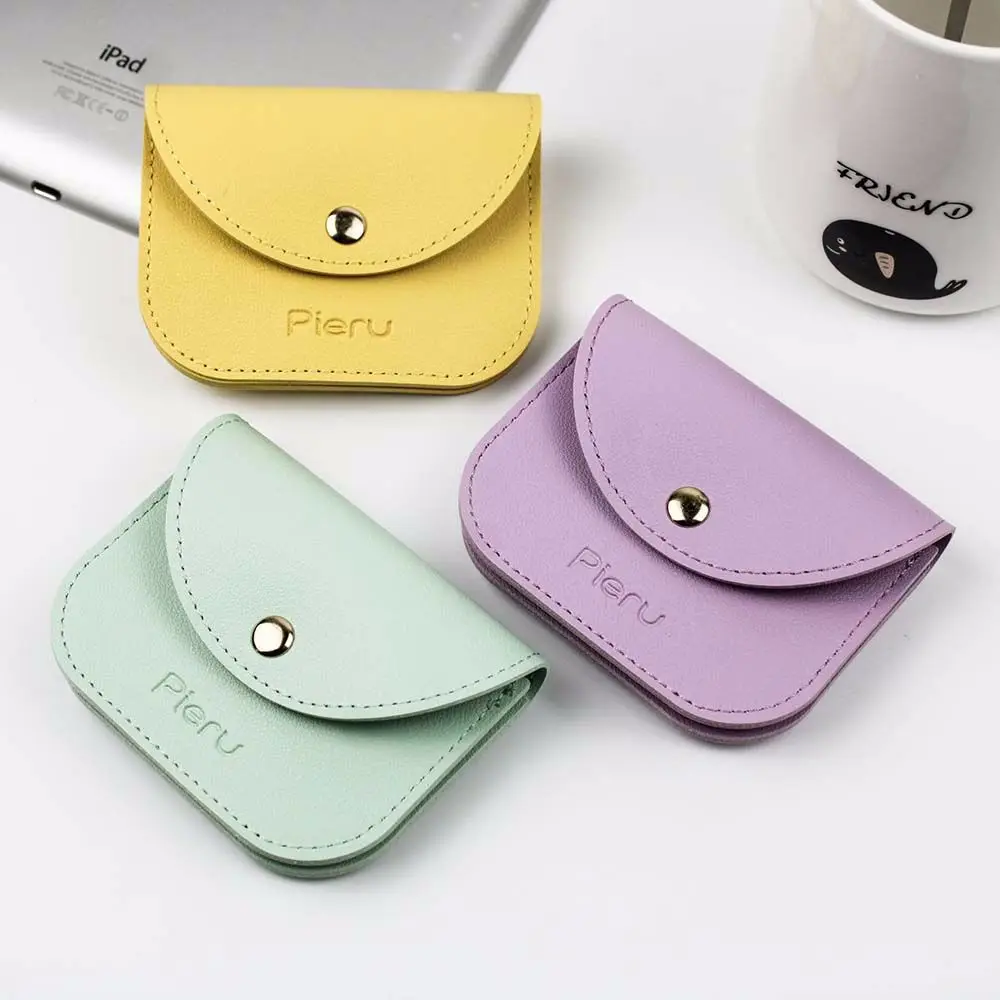 

Boys Gifts Jewelry Organizer Soft Macaron Color Lipstick Pouch Leather Coin Purse Mini Wallet Earphone Holder Key Bag