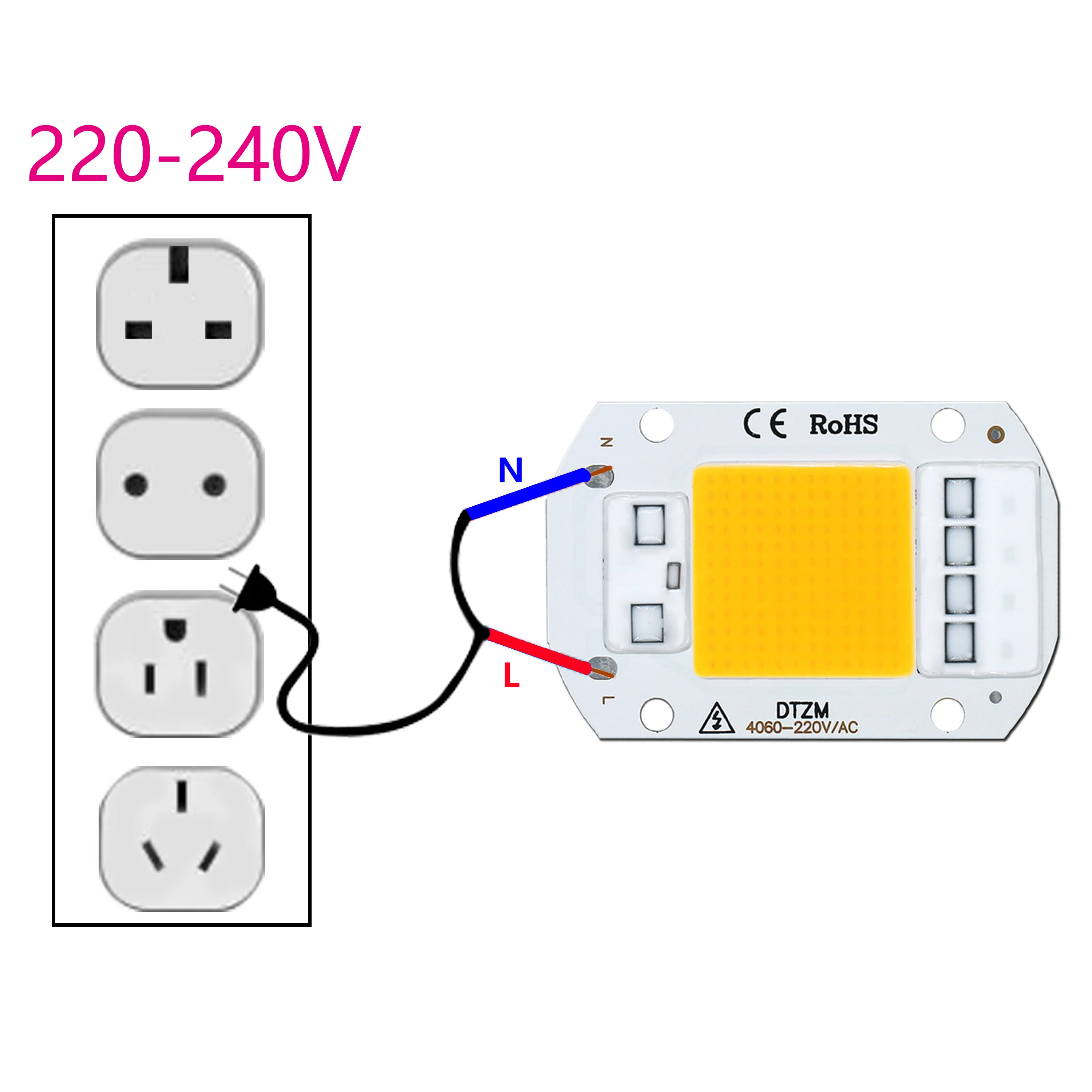 led 220v 50w LED COB 5W Chipled bulb High Power 10W 20W 30W лампочки Лампа 220V LED matrix For Outdoor Indoor FloodLight White