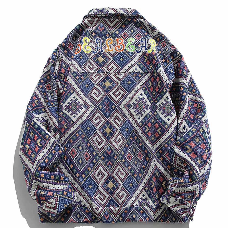 Мужская Трикотажная куртка в стиле Харадзюку оверсайз с графическим принтом