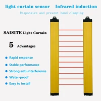 saisite safety light curtain sensor switch 16182022242628 beams 10mm20mm40mm resolution npn pnp output infrared grating