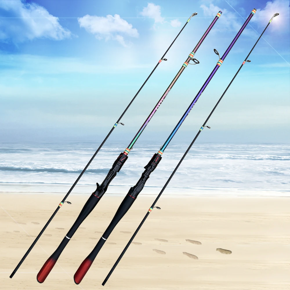 

Baitcasting Spinning Travel Carbon 2 Section Fishing Rods Casting Weight 8-25g Power Ultralight Lure Trout Poler