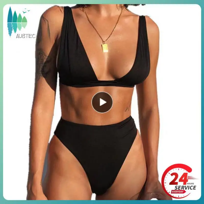 

2022 Sexy Bandeau Bikini Female Brazilian Bikini Set Swimwear Women Micro Solid Color Bathing Suit Women Biquini Beach Swimsuit