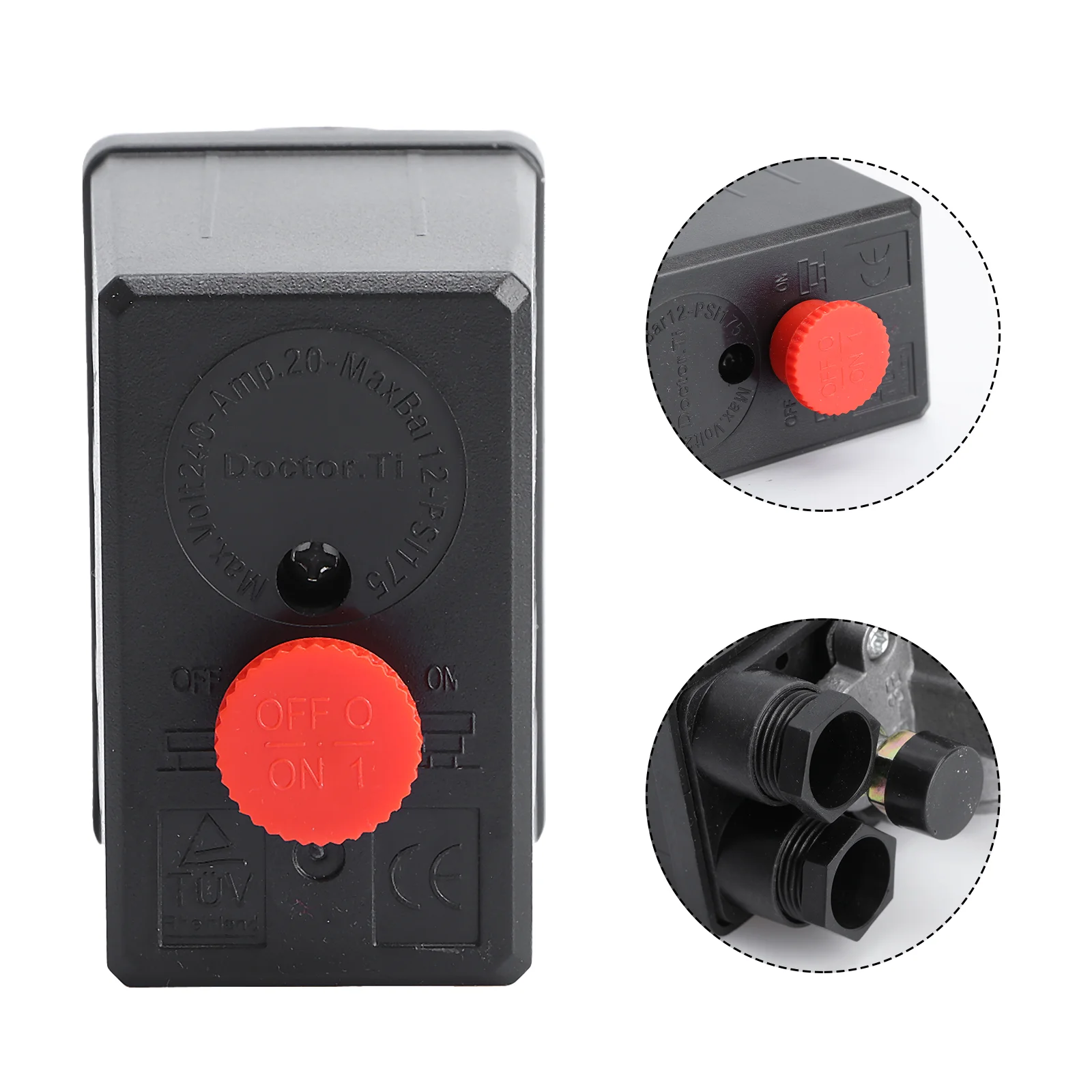 AC 240V 20A 175PSI 12 Bar 4 Port Air Compressor Pressure Switch Control | Инструменты