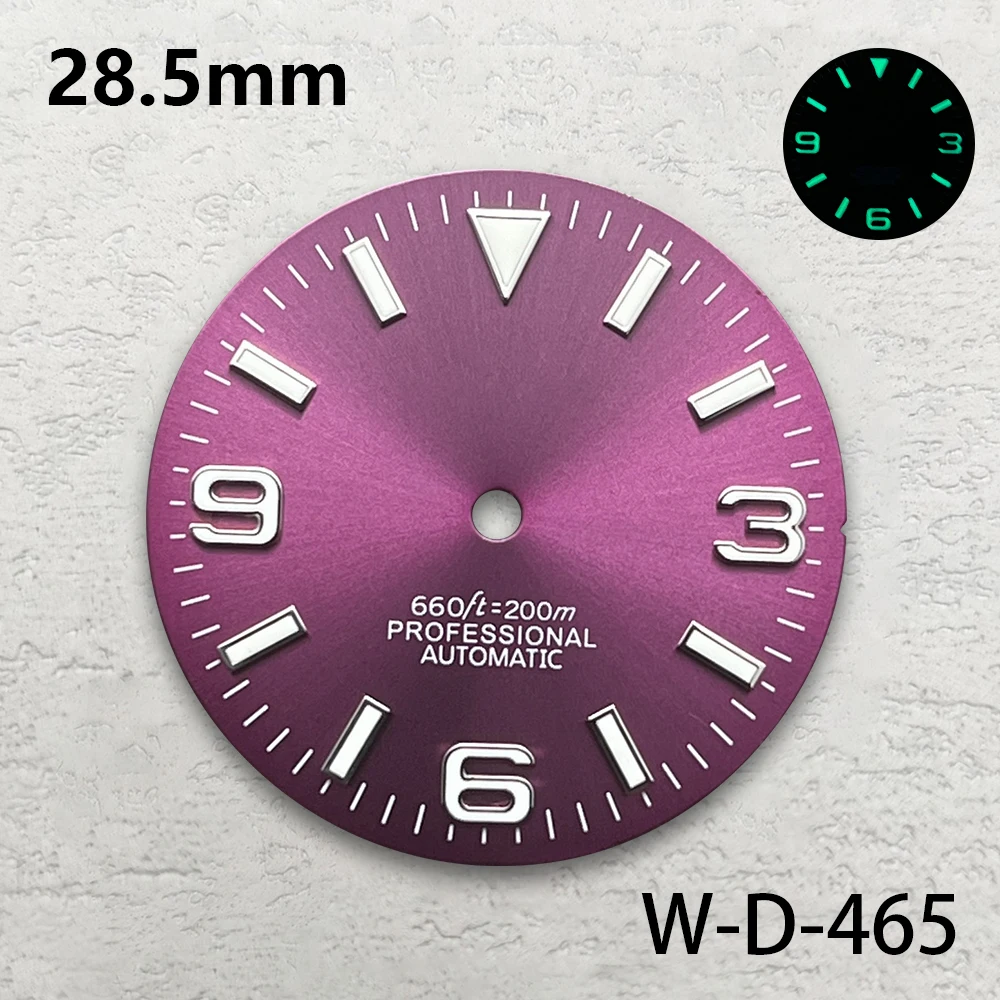 28 5 мм S Logo Ex plorer Sunray циферблат подходит для механизма NH35/NH36/4R/7S зеленый светящийся