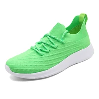 casual sneakers for menwomen mesh platform breathable green sport shoes flying woven non slip orange female trainers sock shoes