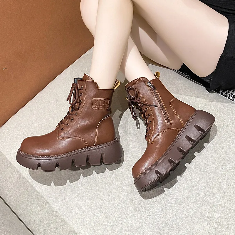 

Женские ботинки с круглым носком, Черные ботильоны на плоской подошве, на молнии, с резиновой подошвой, в стиле «лолита», элегантная повседн...