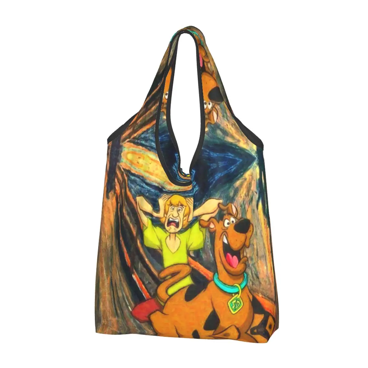 

Funny Print Starry Sky Gustav Klimt Tote Shopping Bags Portable Shopper Shoulder Dog Painting Handbag