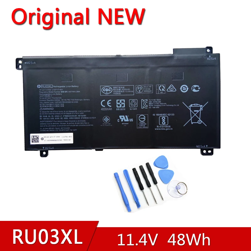 

RU03XL NEW Original Battery For HP ProBook x360 440 G1 HSTNN-LB8K/UB7P/IB8P/IB8K L12717-171/1C1/421/541 L12791-855 NEW Original