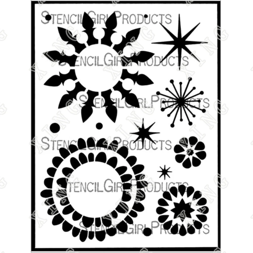 

2022 Mid Century Modern Circle Patterns Layering Stencils Diy Kids Fun Drawing Paper Card Painting Scrapbooking Coloring Mold