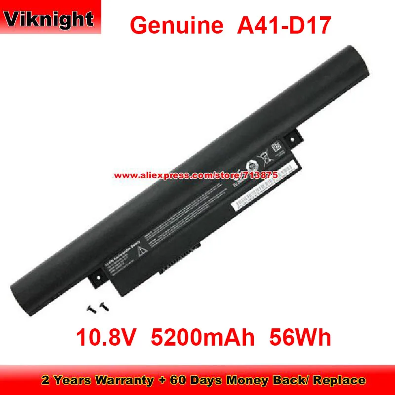 

Genuine A41-D17 Battery A32-D17 for Medion Akoya E7419 E7420 P7639 P7641 P7644 P7648 P7647 MD99460 MD99980 10.8V 5200mAh 56Wh
