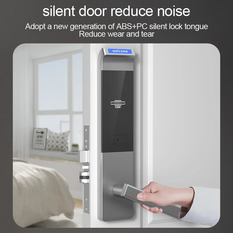 T57 Card Hotel RFID Key Lock Программа Умный дверной замок Электронный для отеля Золотой