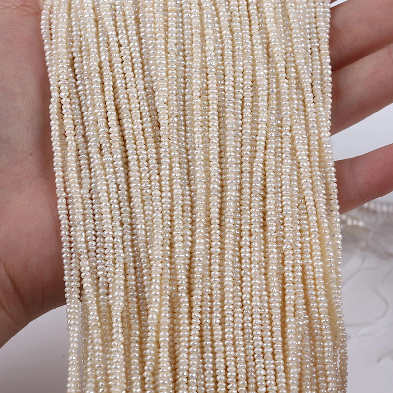 

Оптовая продажа, бусины из пресноводного жемчуга в форме пуговицы 2,5-3 мм для изготовления ювелирных изделий