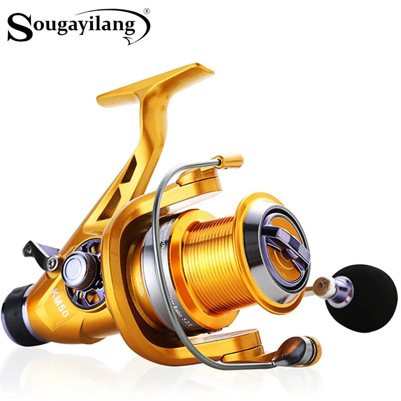 

Sougayilang Fishing Reel 5.2:1 Gear Ratio Double Bearings 10+1BB/11+1BB Full Metal Spinning Wheel for Sea Fishing Carp Fishing