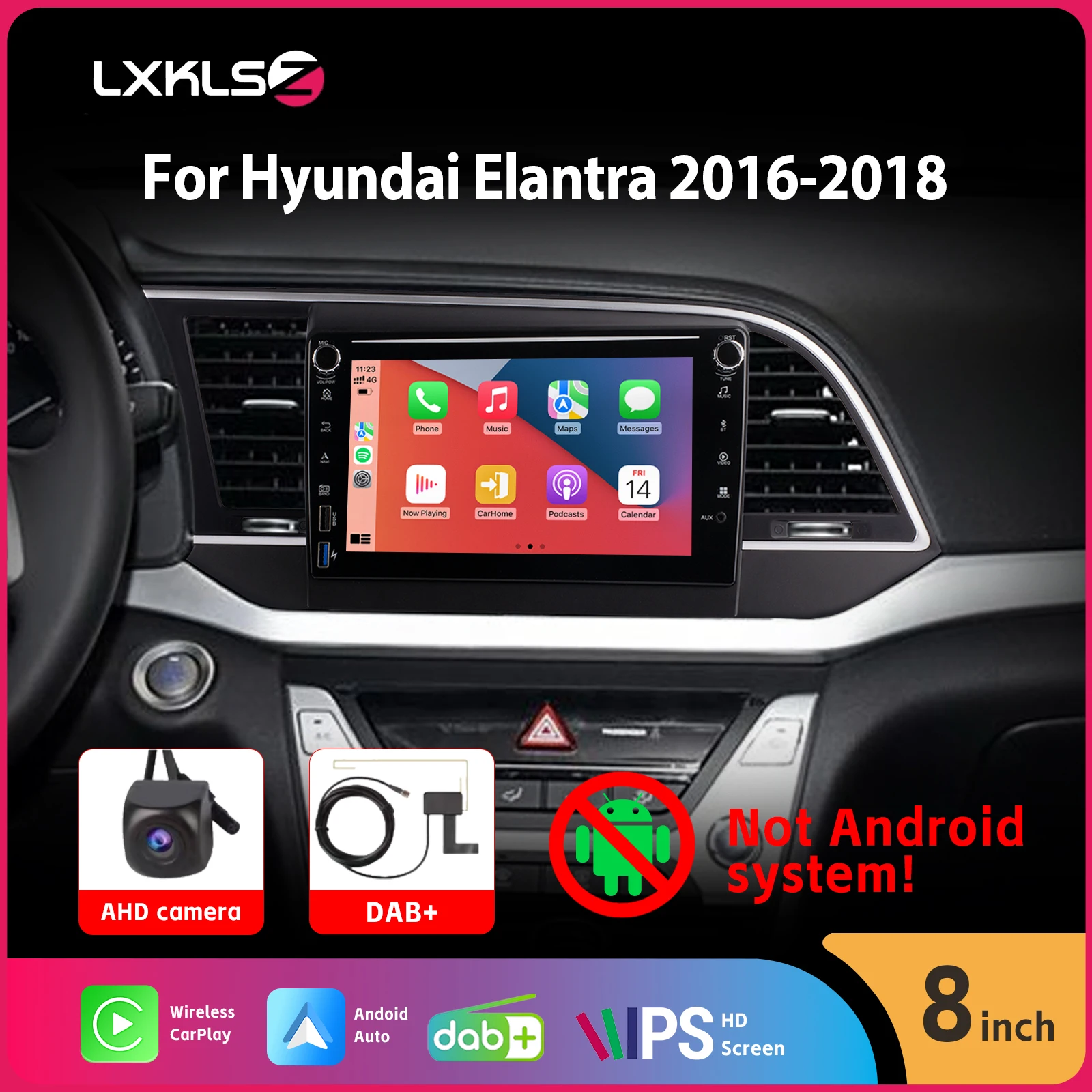 Автомобильное радио с беспроводным Carplay DAB+ Android Auto BT DSP 8 &quotIPS сенсорный экран AHD