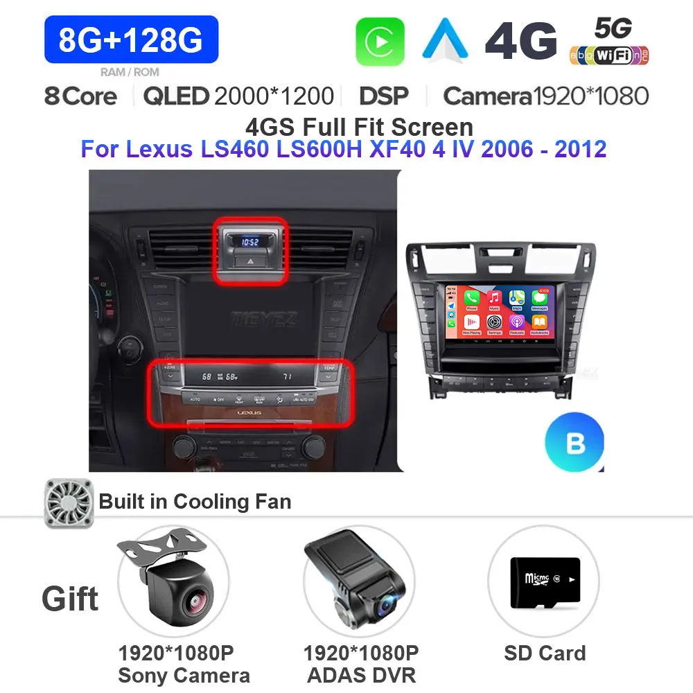 

Android 15 для Lexus LS460 LS600H XF40 4 lV 2006-2012 Мультимедийное головное устройство QLED Навигация GPS Радио Стереоплеер Автомобильный DVD BT